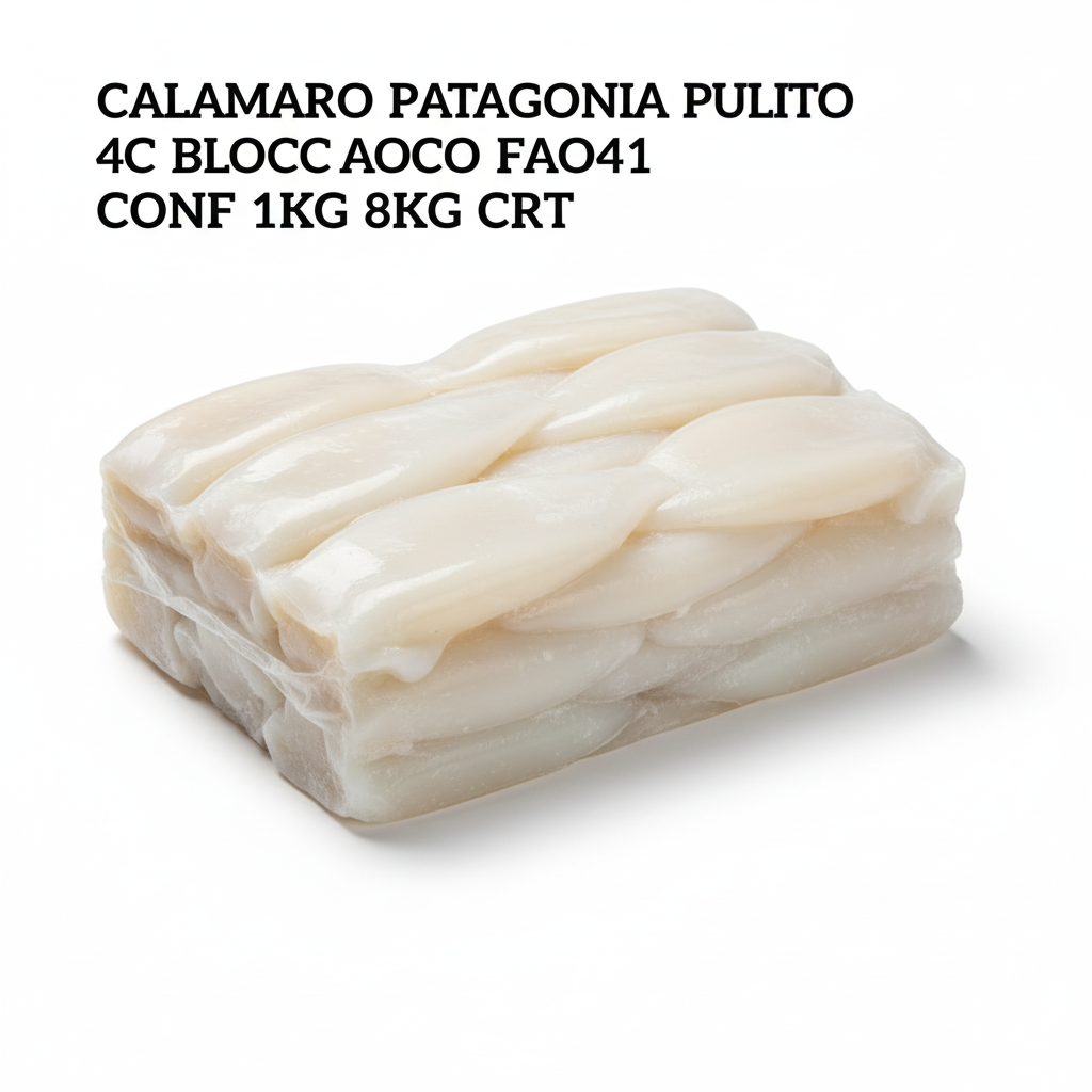 Calamaro Patagonia Pulito 4C Blocco FAO41 conf 1kg 8kg crt PER