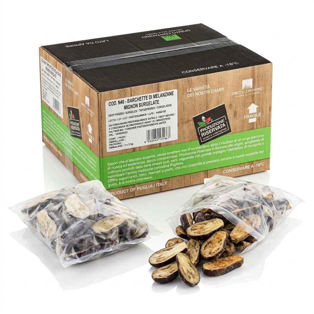 Mini Aubergine Boats Mignon 2 kg (Case 4 kg) — Spirito Contadino