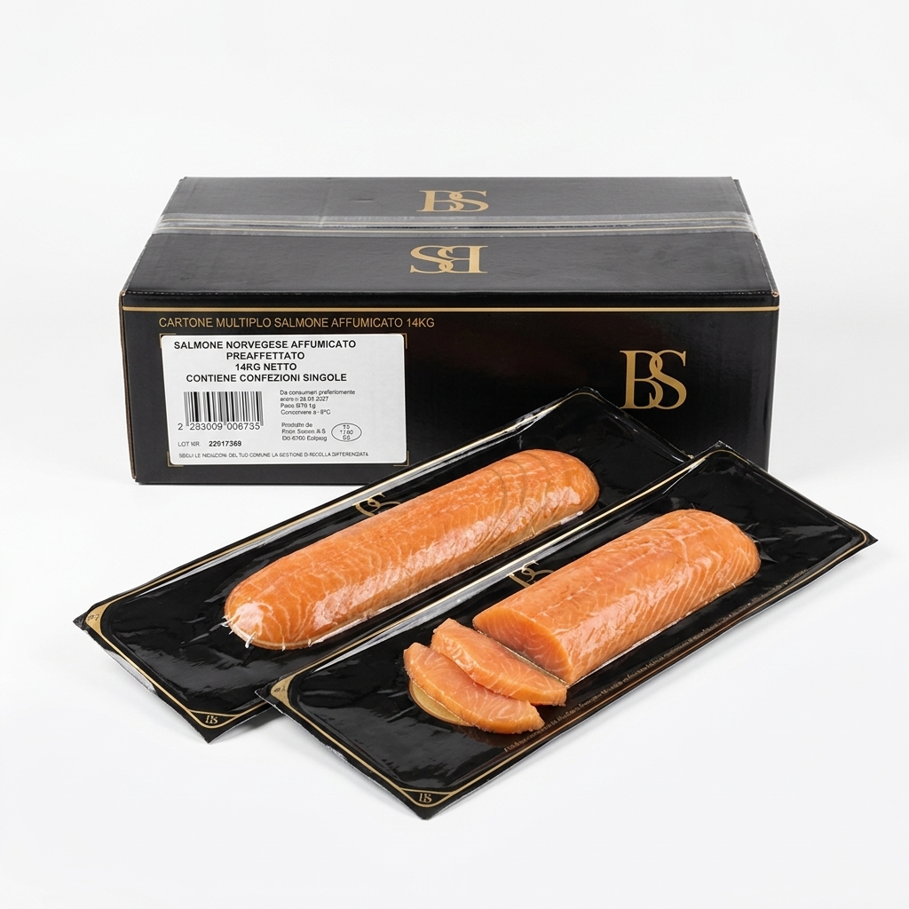 Norwegian Smoked Salmon Pre-Sliced 1-1.9 kg (14 kg Case)