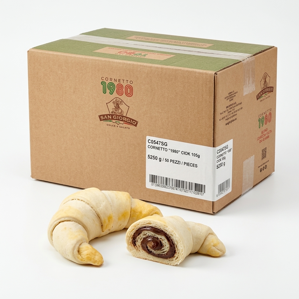 [C0547SG] Cornetto 1980 Curved Chocolate Filled Croissant Frozen 105g 50pcs Ctn SG