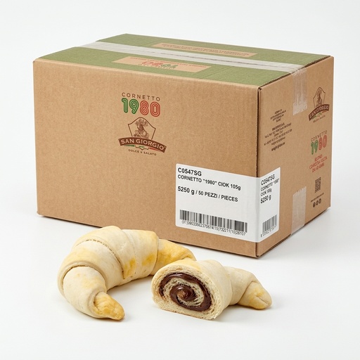 [C0547SG] Cornetto 1980 Curved Chocolate Filled Croissant Frozen 105g 50pcs Ctn SG