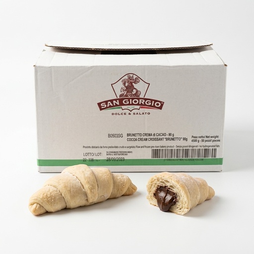 [B0503SG] Croissant al Cacao Brunetto Ripieno Crema 90 g (50 pz) — San Giorgio