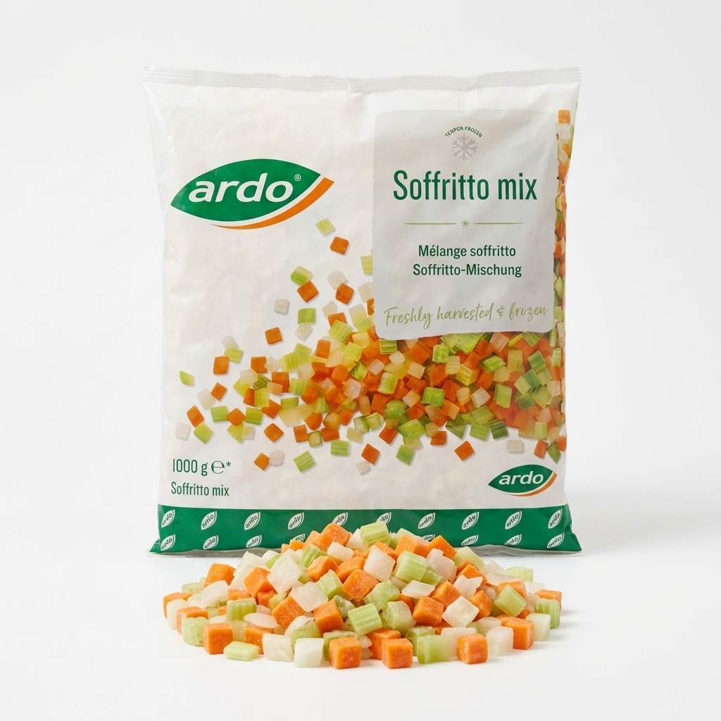 Melange Soffritto Carottes Oignons Celeri Surgele IQF Sachet 1kg 10kg Crt FREDD