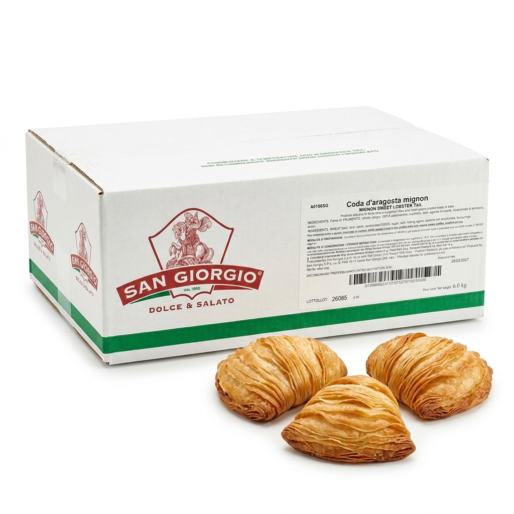 Coda d'Aragosta Mignon Surgelata 25-30g - Sfogliatella Ricciata Napoletana - Cartone 6kg