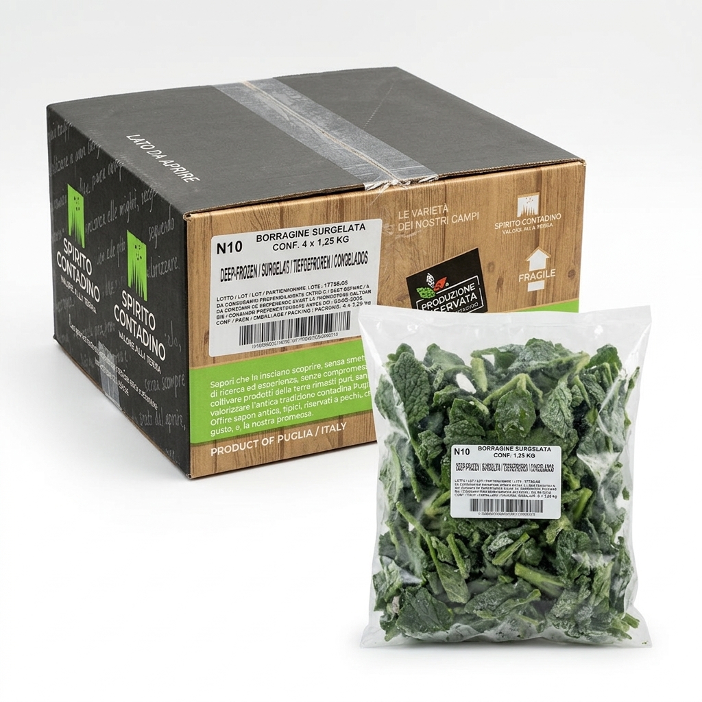 Tiefgekühlter Borretsch in Blättern 1,25 kg — Spirito Contadino