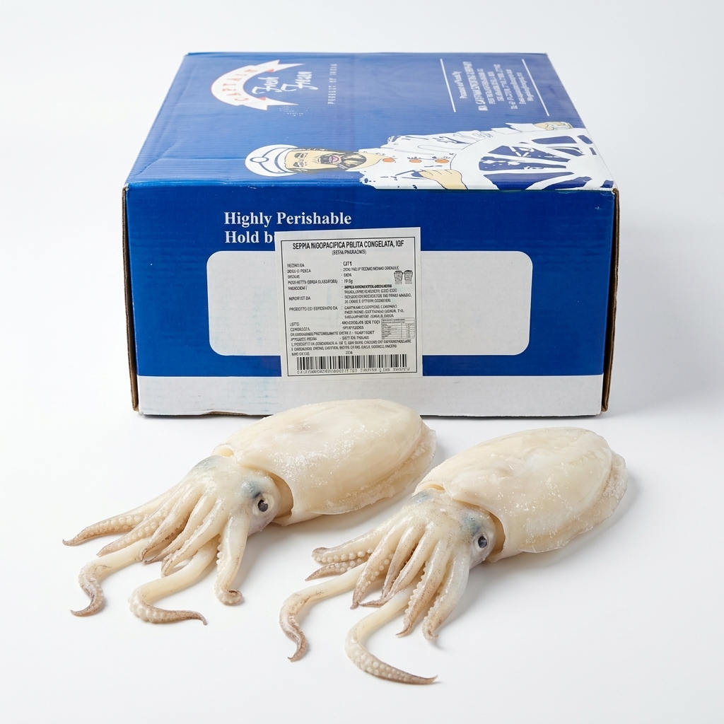 Gereinigter Indopazifischer Tintenfisch TK IQF U/1 4,8 kg — Amulya