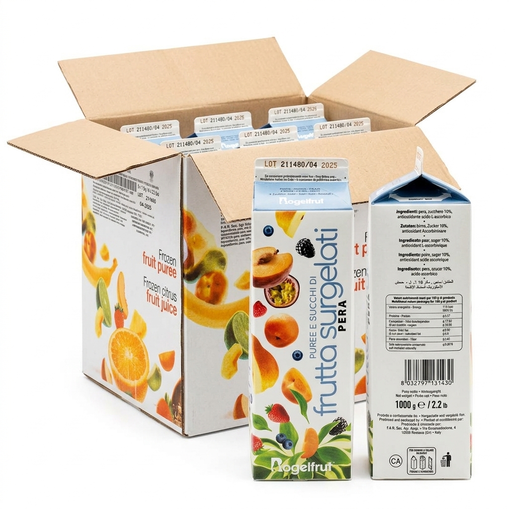 Birnenpüree Gezuckert 10% Tiefgekühlt 1 kg (Karton 6 kg) — MIO