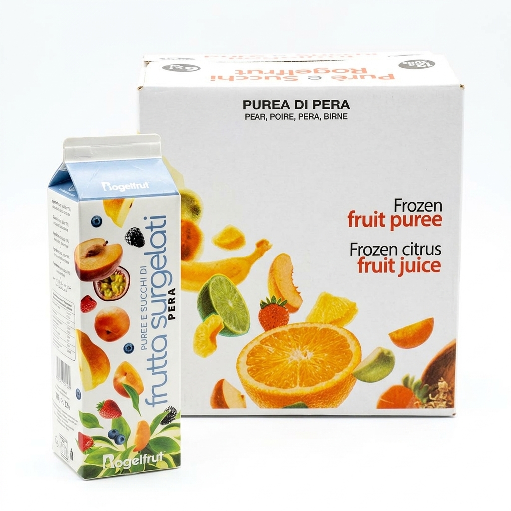Sweetened Pear Purée 10% Frozen 1 kg (Carton 6 kg) — MIO