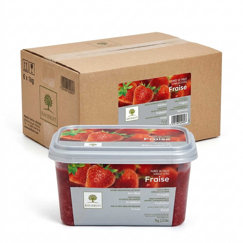 Gezuckertes Erdbeerpüree Tiefgekühlt 10% 1kg — Mio