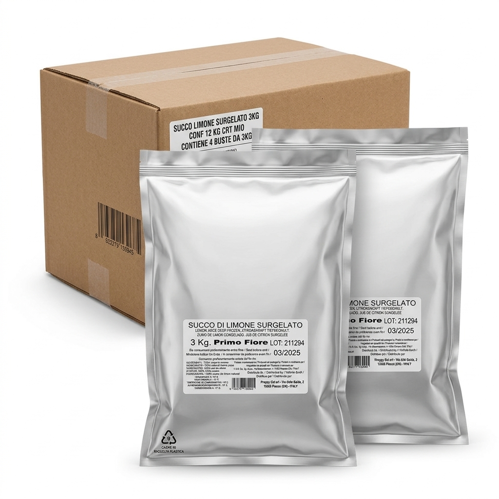 Jus de Citron Surgelé 100% Sicile 3 kg (Carton 12 kg) — Primo Fiore