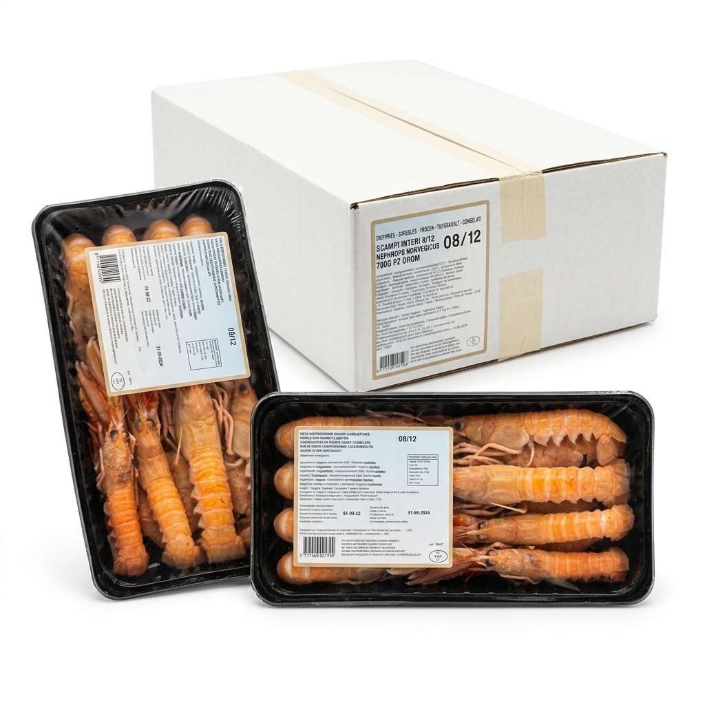 Scampi Interi 8/12 Nephrops Norvegicus Surgelati 700 g — OROMAR