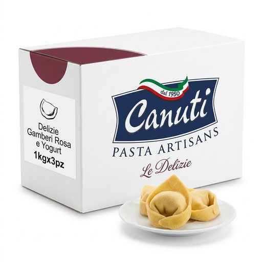 PASTA FRESCA ALL'UOVO RIPIENA SURGELATA DELIZIE GAMBERI ROSA E YOGURT 3X1KG CRT EUR