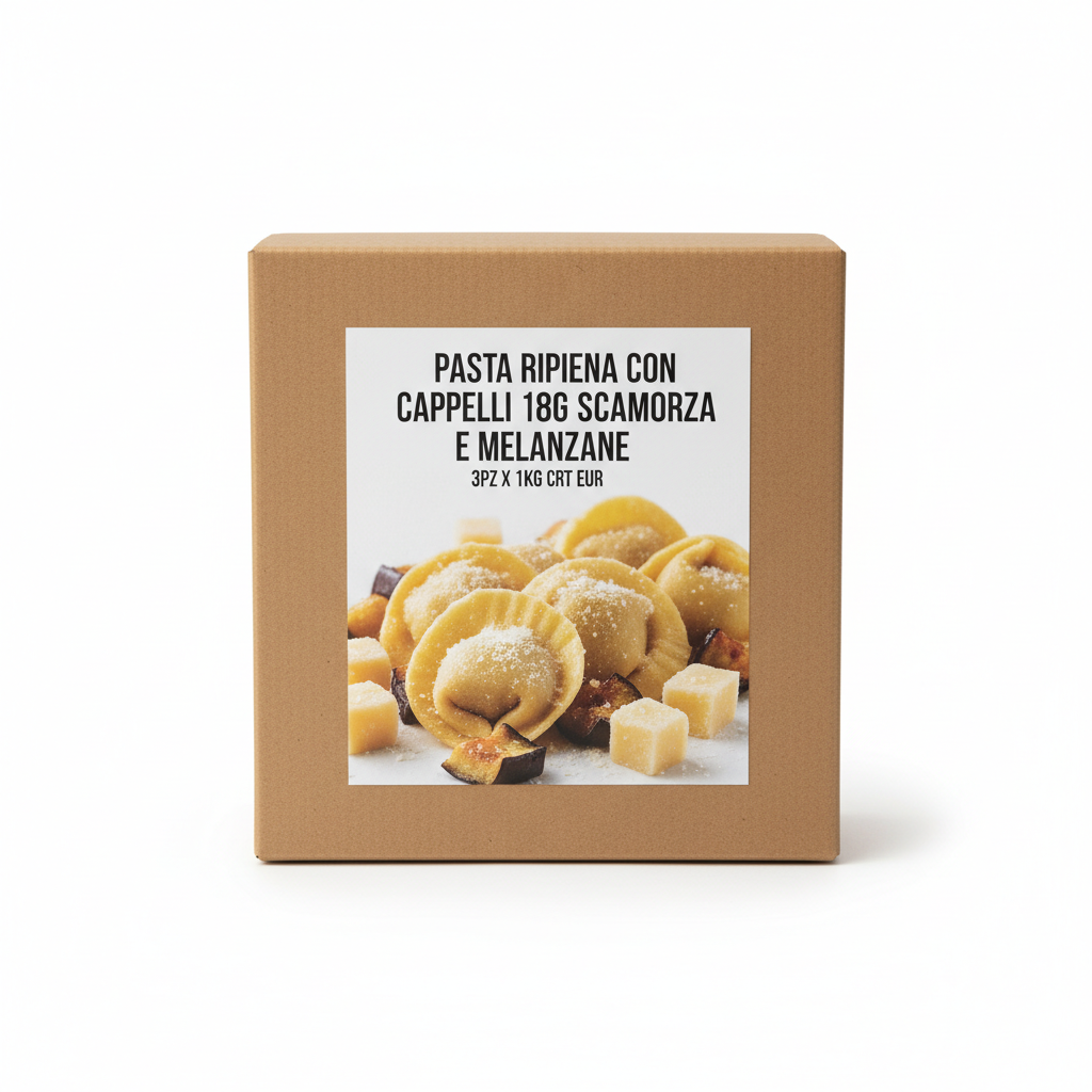 Pasta Ripiena cong Cappelli 18g Scamorza e Melanzane 3pz x 1kg carton EUR