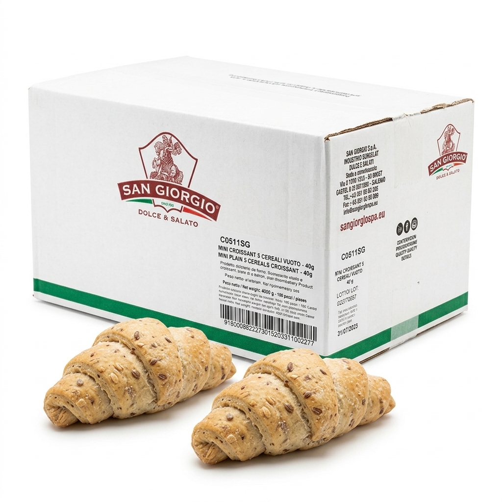 [C0511SG] Mini Croissant 5 Cereali Vuoto da Farcire 40 g (Box 100 pcs / 4 kg) — San Giorgio