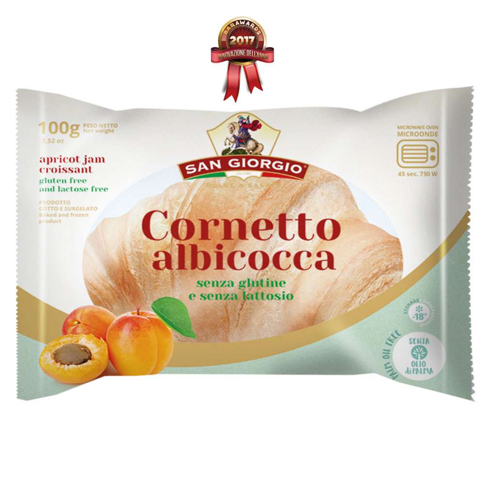 Cornetto Senza Glutine Albicocca 100g stk 15pz krt Sg