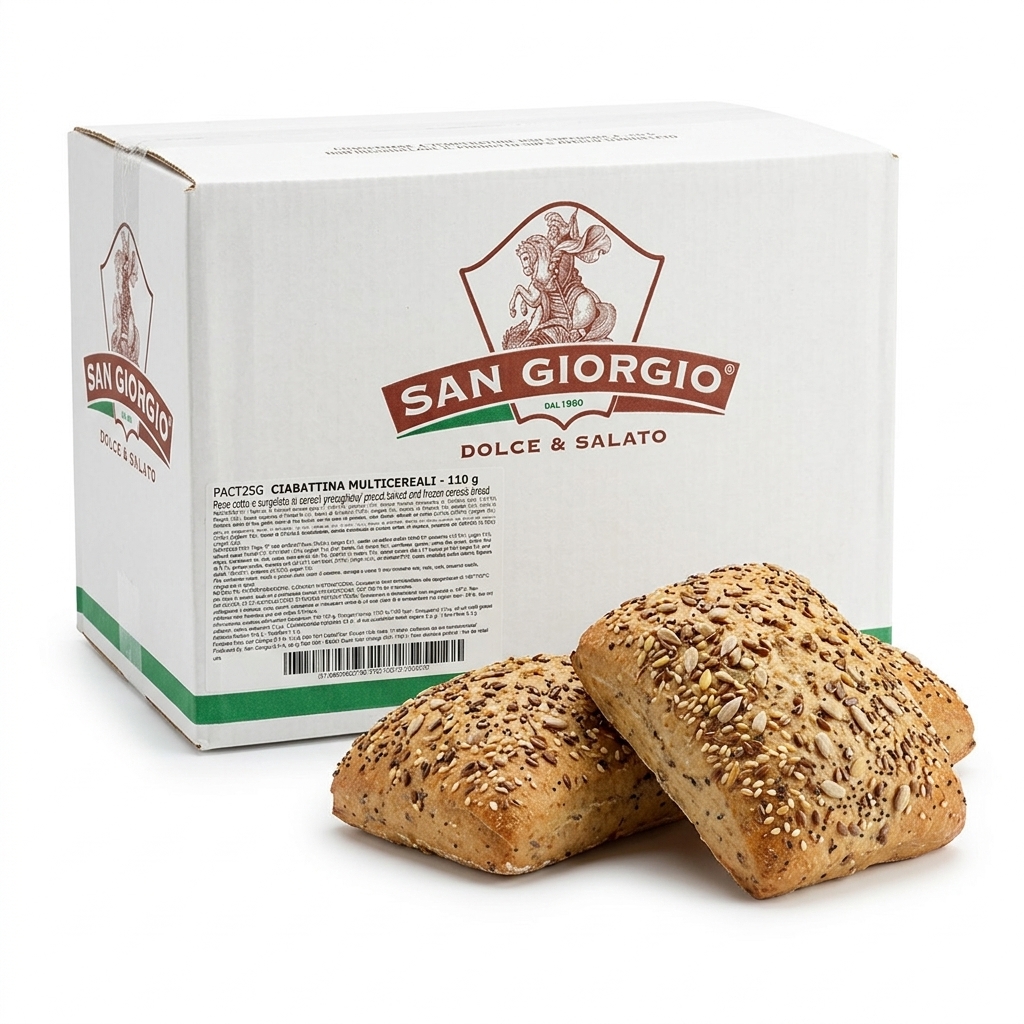 Ciabattina Multicéréales Précuite 110 g - Carton 30 Pcs (3,3 kg)