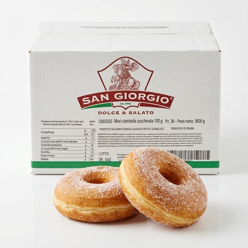 [C0603SG] Ciambella Beignet Maxi sucré 100 g surgelé - Carton 36 pièces