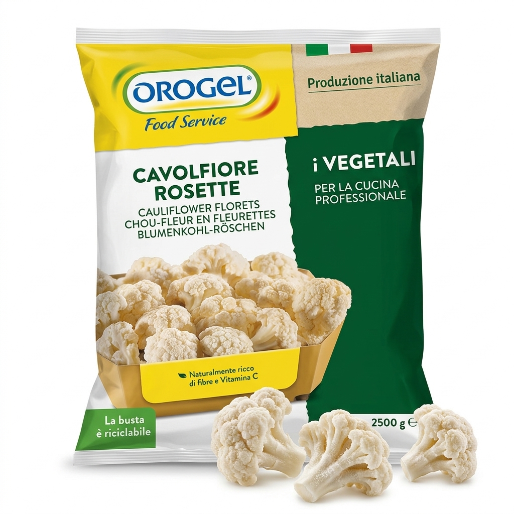 CAVOLFIORE A ROSETTE IQF SURGELATO ITALIA BUSTA 2.5KG 10KG CRT FREDD