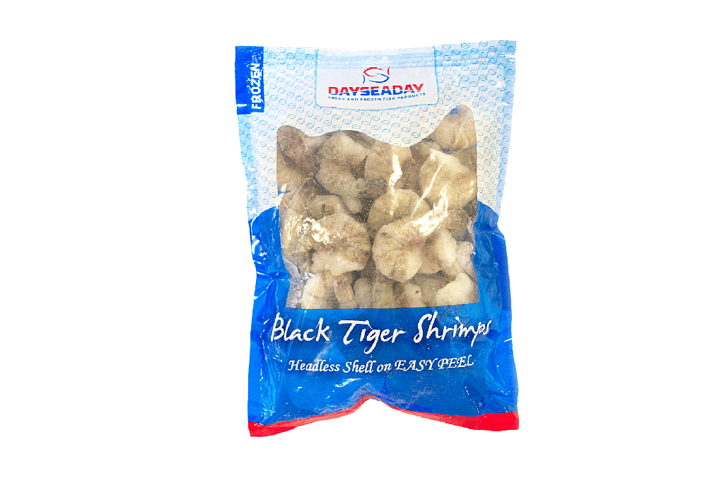 GARNELE BLACK TIGER GESCHÄLT MIT SCHALE 8/12 PKG 1KG 10KG KRT GLASS 20% DSD