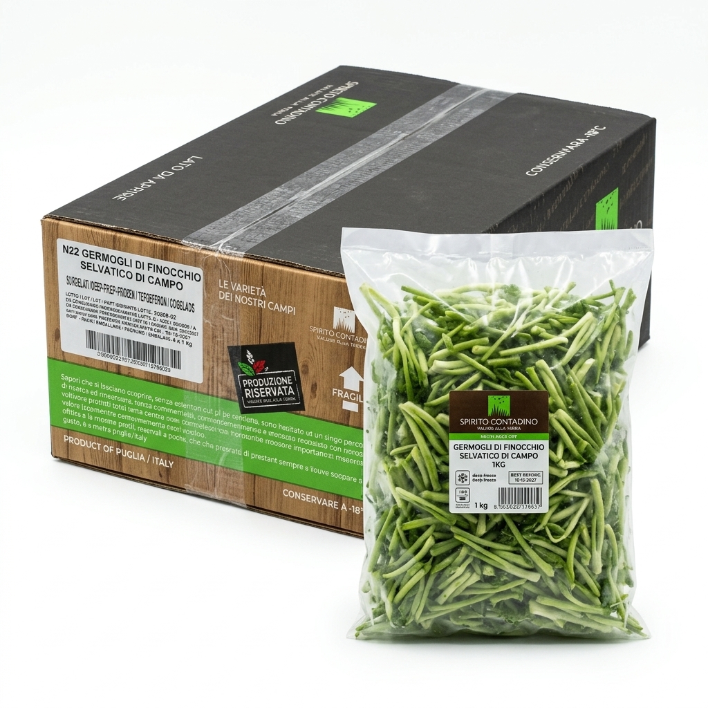 GERMOGLI DI FINOCCHIO SELVATICO DI CAMPO SURGELATI 1KG 4KG CRT SPIRC