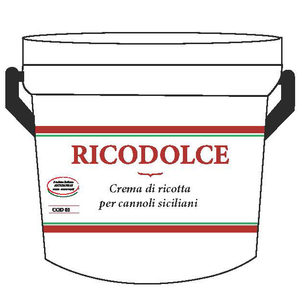 CREMA RICOTTA SECCHIO PER CANNOLI SICILIANI CON CIOCCOLATO SECCH 3.5 KG 4 PZ CRT RIC