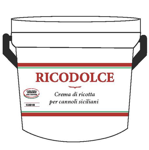 Crema Ricotta Secchio per Cannoli Siciliani con Cioccolato secch 3.5 kg 4 pièces carton RIC