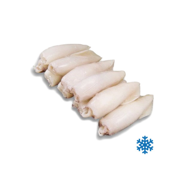 CALAMARO PUL INTERO IQF IND AMULYA U/10 PESO SENZA GLASSATURA 0.8KG CONF 8KG CRT FREDD