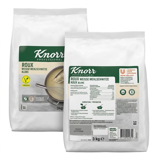 [ROUX WEISSE MEHLSCHWITZE] Knorr Professional White Roux Granulated Instant 3 kg — Knorr