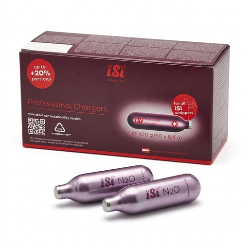 Cartouches de Gaz N2O iSi Professional Chargers - Boîte de 50 pcs (8 g/pc)