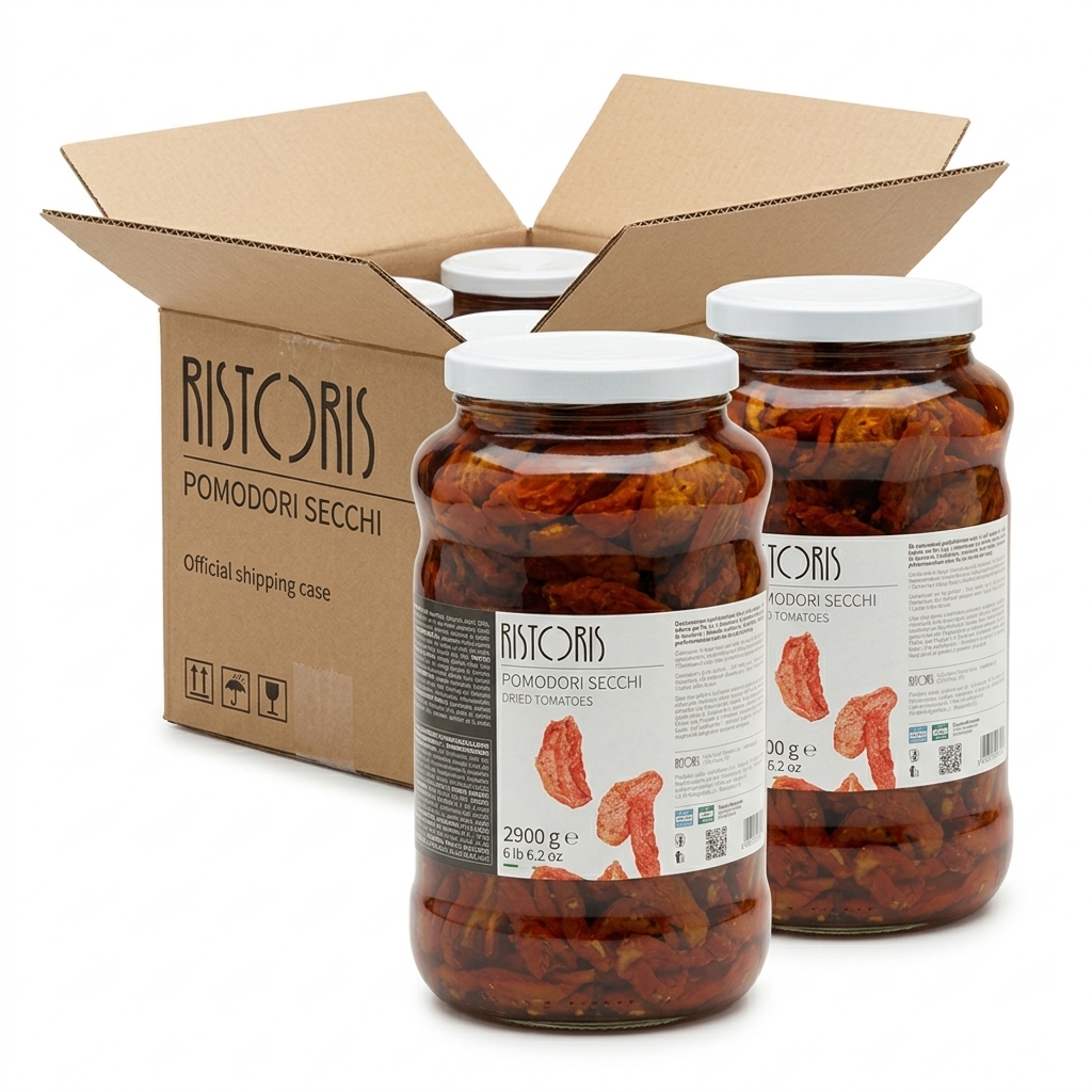 Pomodori Secchi in Olio di Girasole Vaso Vetro 2,9 kg (Cartone 4) — Ristoris