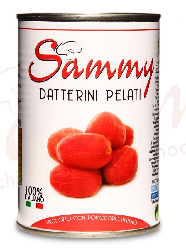 POMODORI DATTERINI PELATI ROSSI 400G 12PZ CRT SAMMY