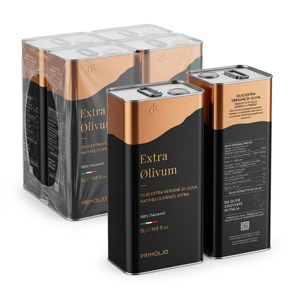 Huile d'Olive Extra Vierge 100% Italie OLIVUM 5 L (Carton 4 Pièces) — Primoljo