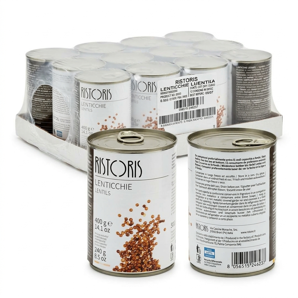 Cooked Lentils in Can 400 g (Case of 12) — Ristoris