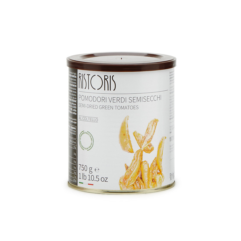 POMODORI VERDI SEMISECCHI - AL COLTELLO LATTA 750G 6PZ CRT RIS