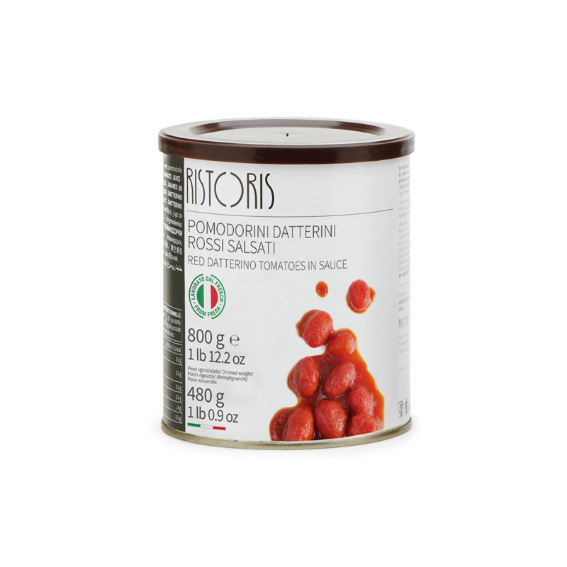 POMODORI DATTERINI ROSSI SALSATI LATTA 800G 6 PZ CRT RIS