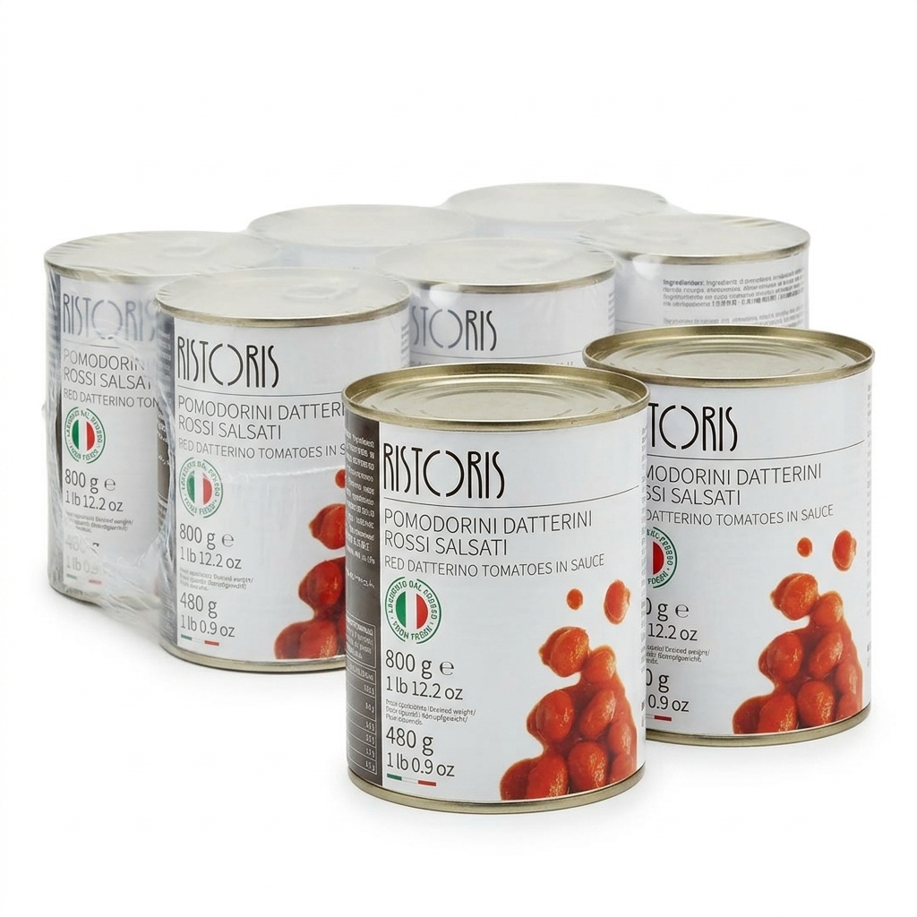 Rote Datterini-Tomaten in Sauce Dose 800 g (Karton 6 Stück) — Ristoris