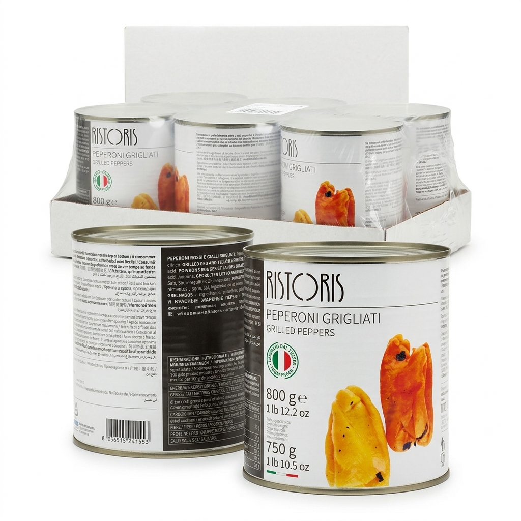Peperoni Grigliati Latta 800 g (Cartone 6) — Ristoris