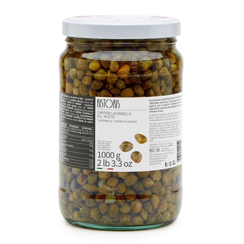 Capperi Lacrimella All'aceto Vaso Vetro 1kg 6pz krt Ris