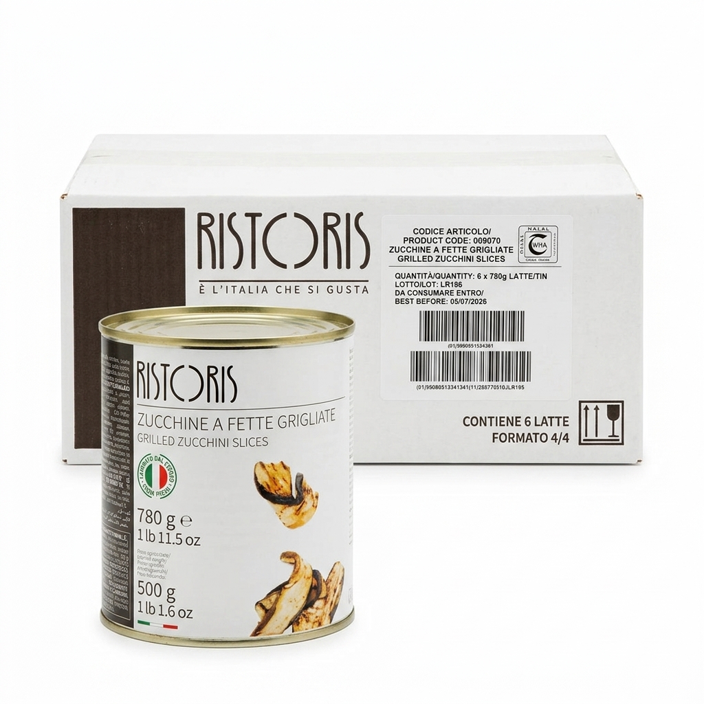 Grilled Zucchini Slices in Tin 780 g (Carton of 6) — Ristoris