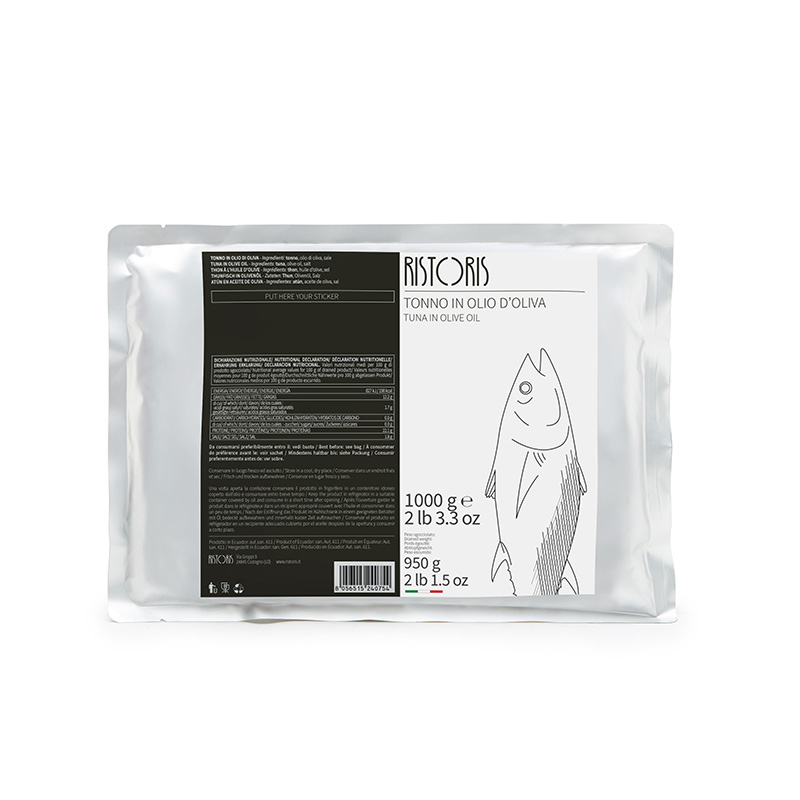 TONNO IN OLIO DI OLIVA BUSTA 1KG 8PZ CRT RIS