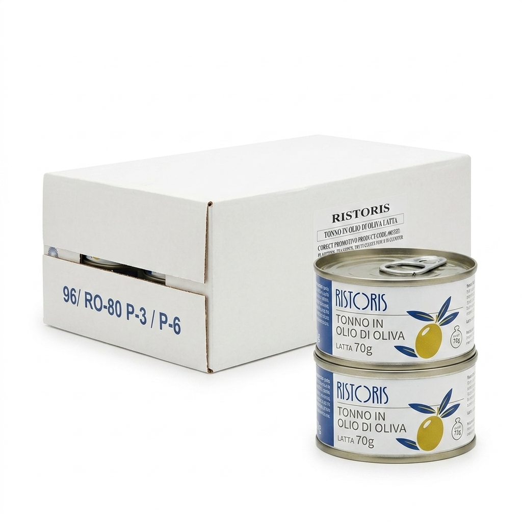 Thunfisch in Olivenöl Ristoris — Dose 70 g — Karton 96 Stück
