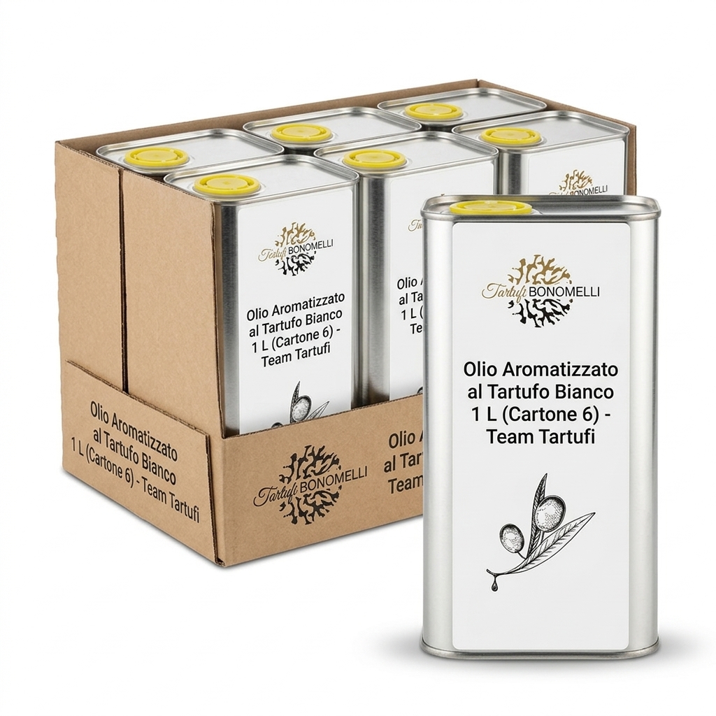 Huile Aromatisee a la Truffe Blanche 1 L (Carton 6) - Team Tartufi