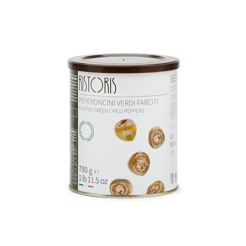 Peperoncini Verdi Farciti Latta 780g 6pz krt Ris