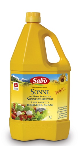 Huile de Tournesol Raffinée Suisse Garantie PET 3 l (Carton 4) SA