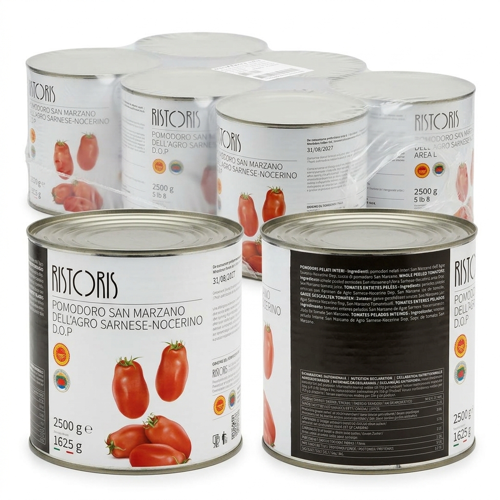 Pomodori Pelati San Marzano dell'Agro Sarnese-Nocerino DOP Latta 2,5 kg (Cartone 6 Pezzi) — Ristoris