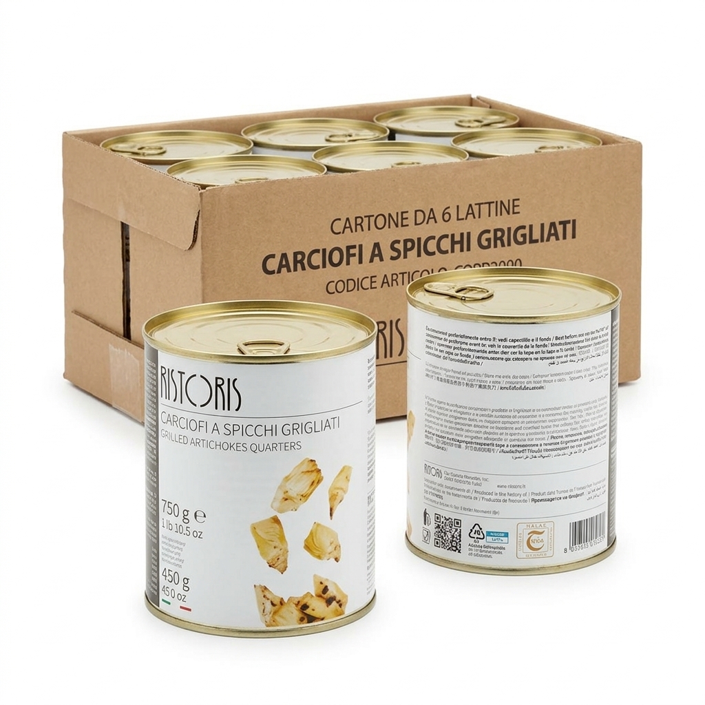 Carciofi a Spicchi Grigliati Ristoris Latta 750g 6pz Cartone