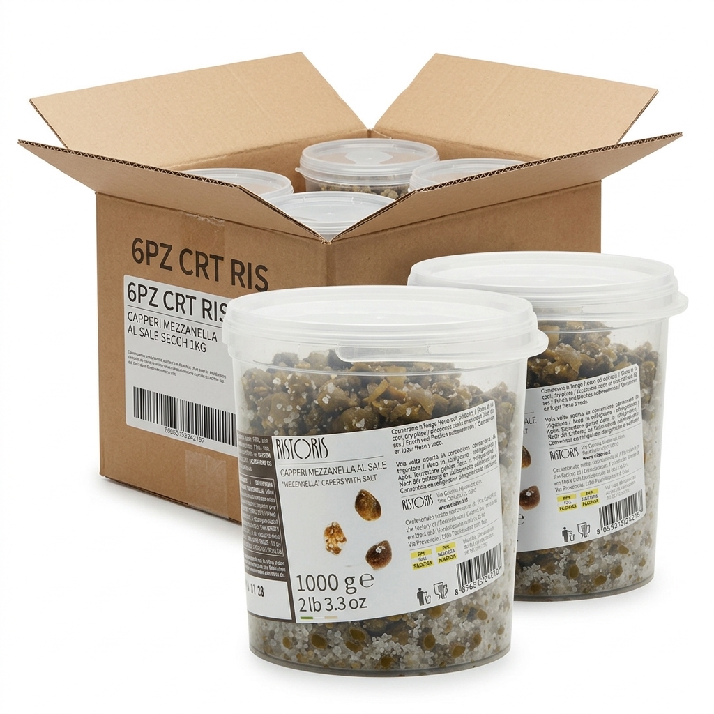 Câpres Mezzanella au Sel Ristoris 1 kg (Carton 6 Seaux)