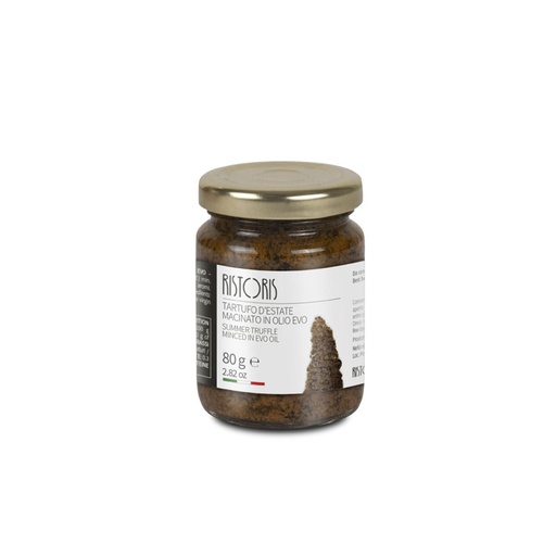 Minced Black Summer Truffle in EVO Oil, Glass Jar 80 g (Case 12 pcs) RIS