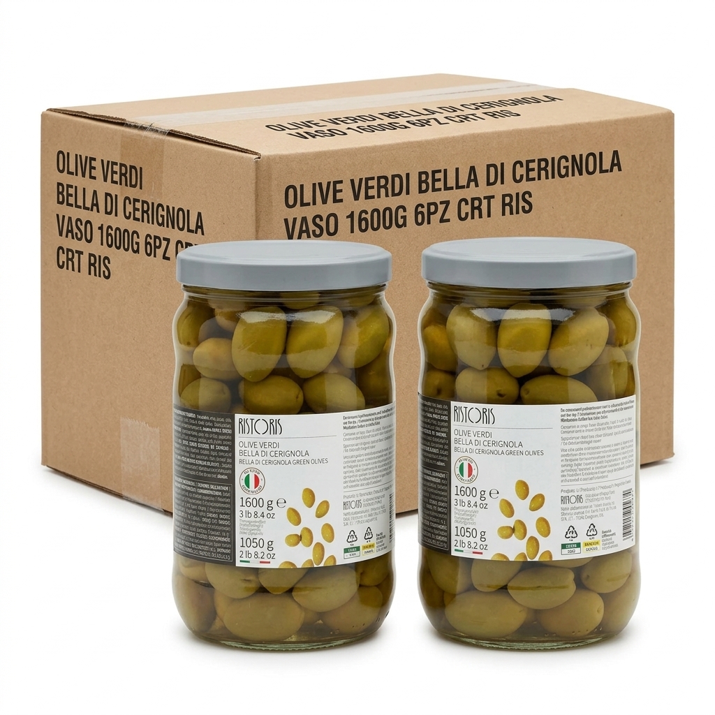 Olive Bella di Cerignola in Salamoia 1,6 kg (Cartone 6) — Ristoris