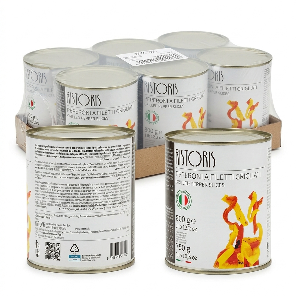 Gegrillte Peperoni-Filets Naturell Dose 800 g (Karton à 6) — Ristoris